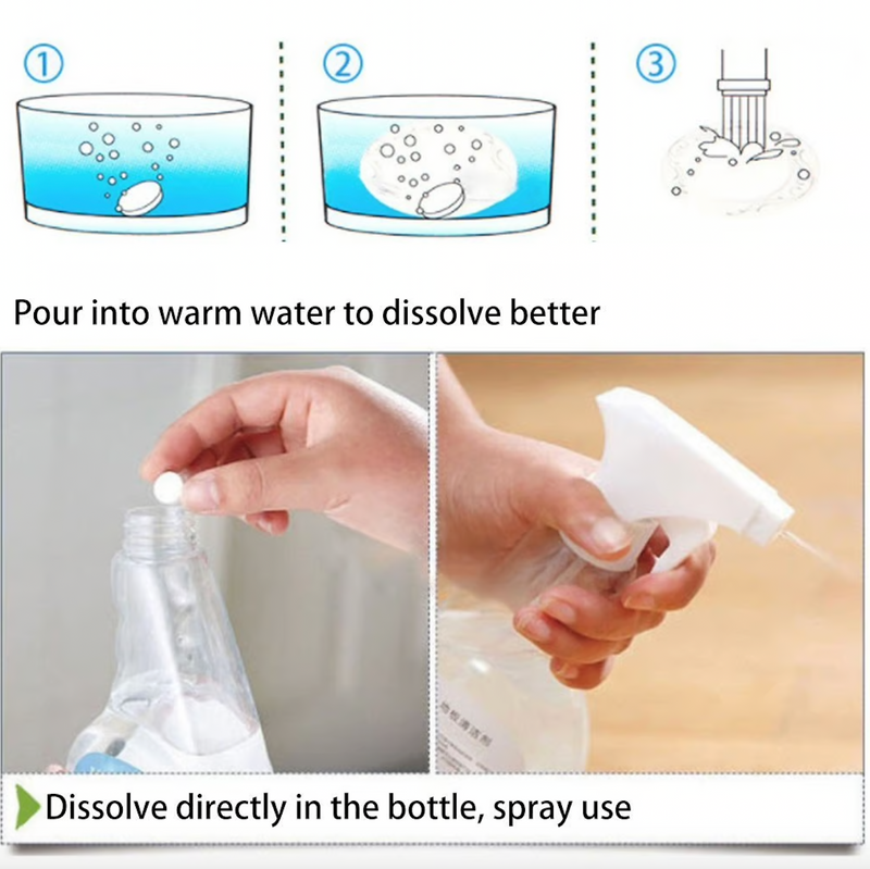 Active Oxygen Cleaner Tablets 💧✨ for Kitchen, Clothes & Shoes (10 Pcs)