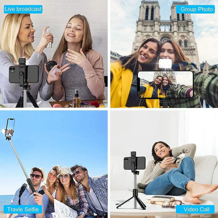 3-in-1 Selfie Stick Tripod with Bluetooth Remote