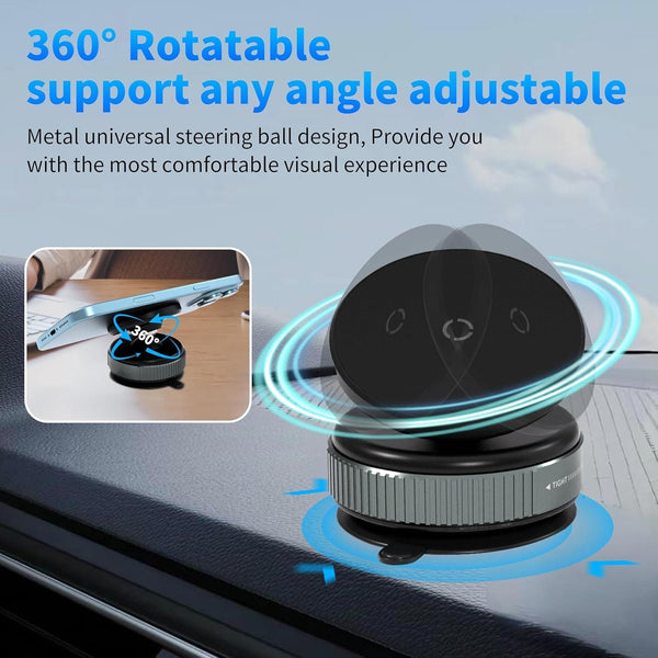 Car Dashboard Phone Holder 360° Vacuum Magnetic Phone Stand